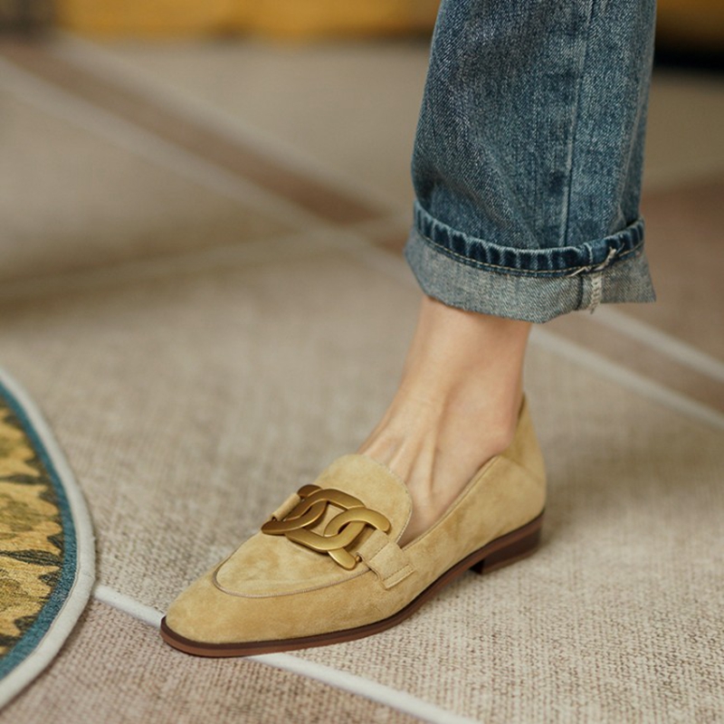Women Shoes Casual - Mocassini da donna in pelle scamosciata