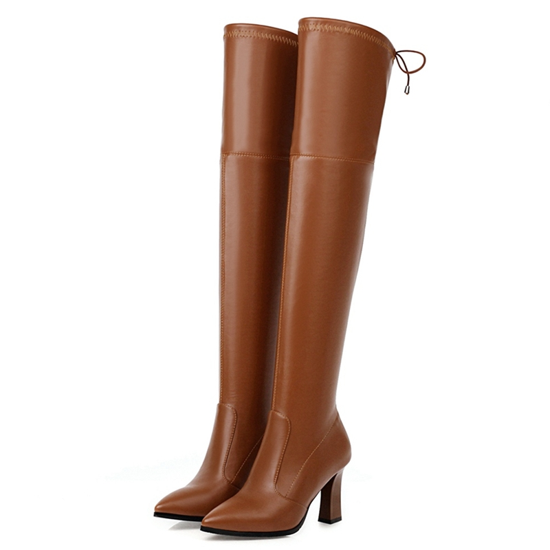 Women'S Shoes Big Feet - Stivali alti alla coscia elastici Scarpe