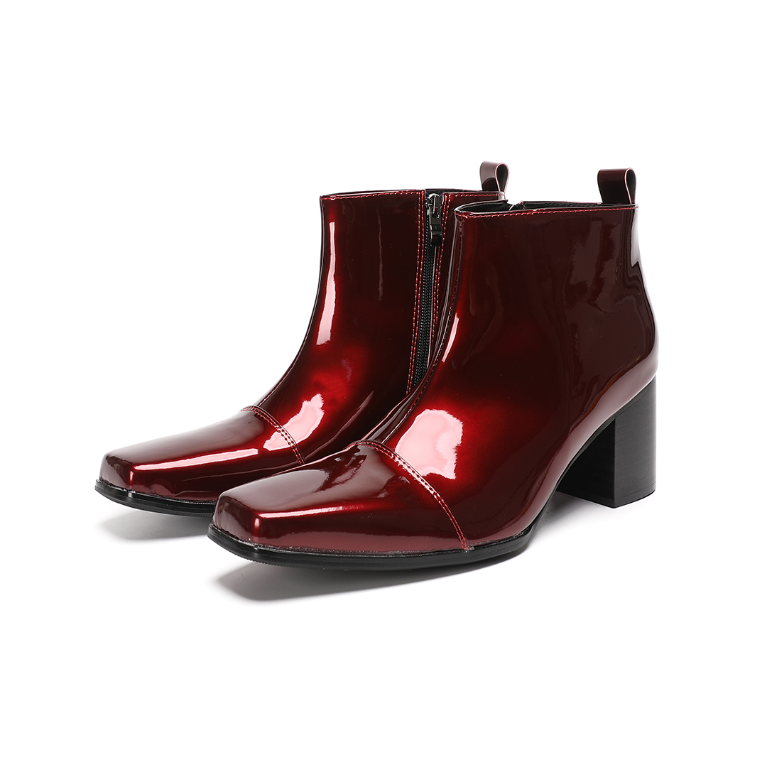Block Heel Ankle Boots - Stivaletti da uomo in vera pelle