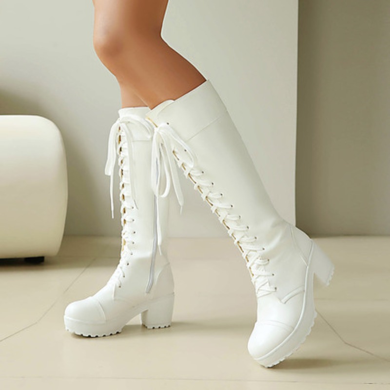 Zip Up Boots Short - Stivali da combattimento alti con lacci