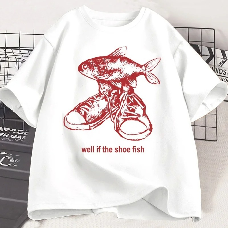 Women'S Shoes In The 90S - T-shirt Shoe Fish Cursed, Maglietta Divertente