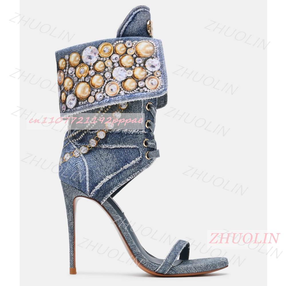 Sandali da donna in denim blu  - Women'S Shoes Trendy recensione e prezzo