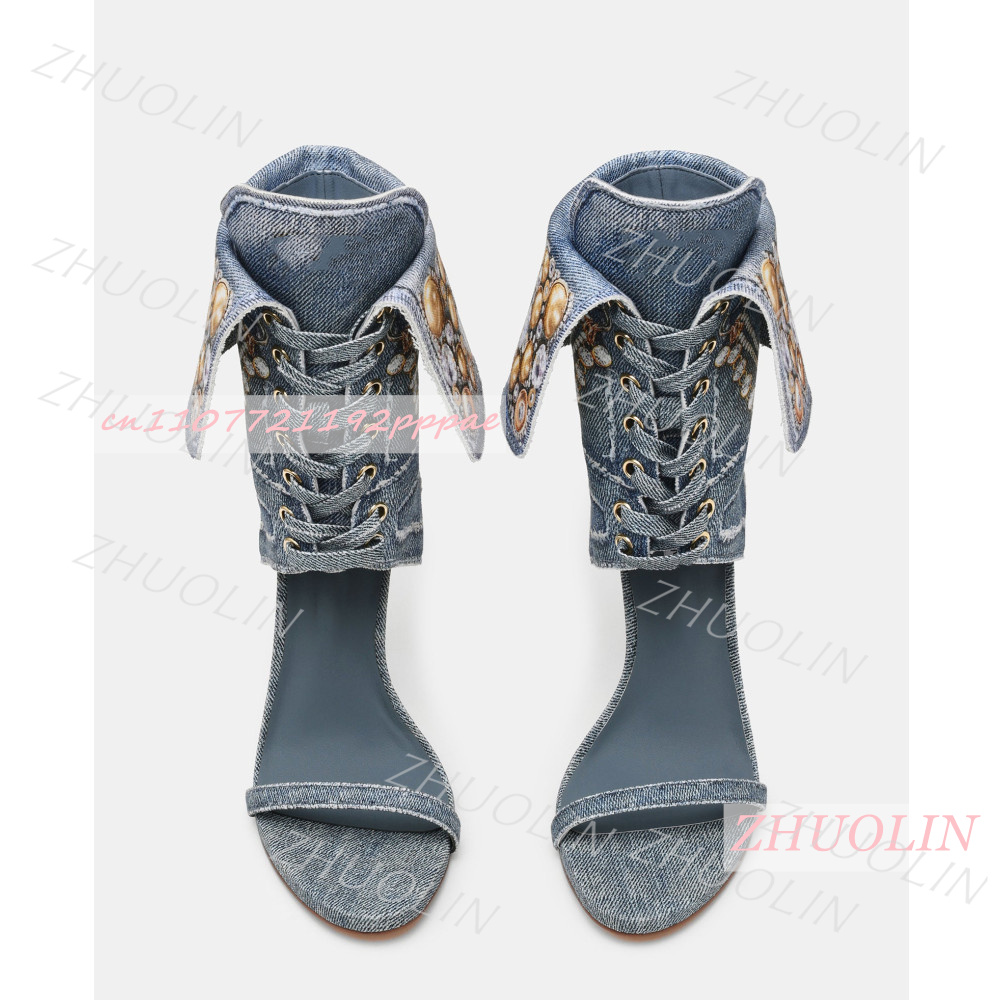 Sandali da donna in denim blu  - Women'S Shoes Trendy recensione e prezzo