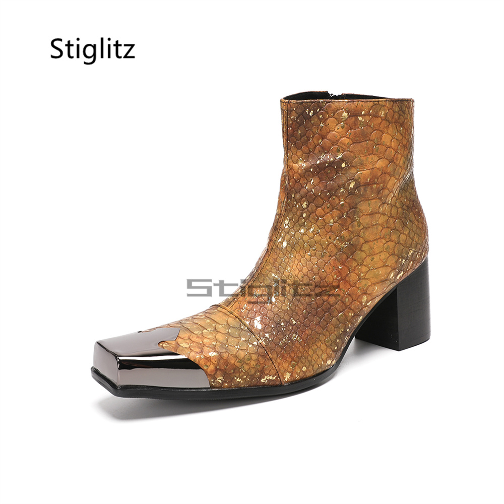 Stivali alla Caviglia da Uomo  - Block Heel Ankle Boots recensione e prezzo