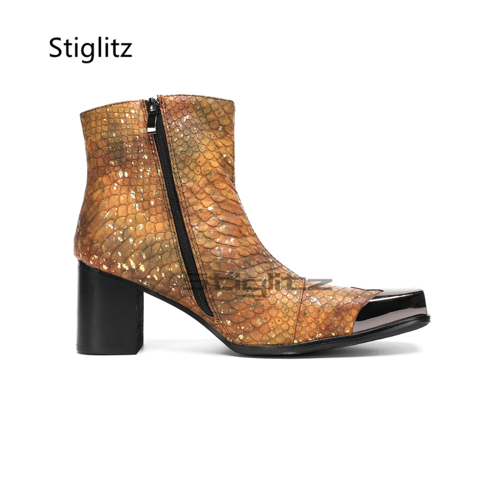 Stivali alla Caviglia da Uomo  - Block Heel Ankle Boots recensione e prezzo