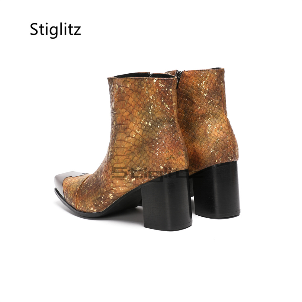 Stivali alla Caviglia da Uomo  - Block Heel Ankle Boots recensione e prezzo