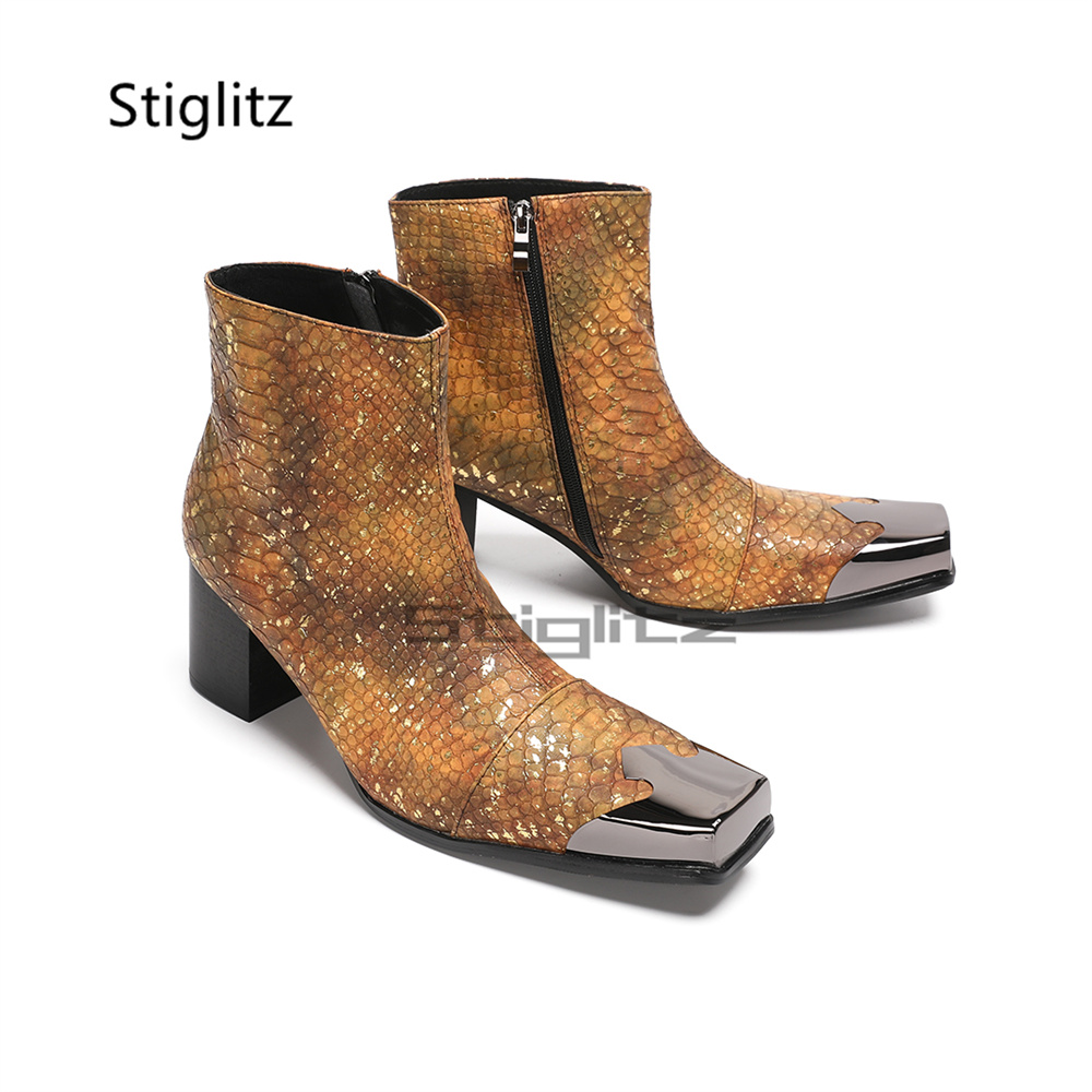 Stivali alla Caviglia da Uomo  - Block Heel Ankle Boots recensione e prezzo