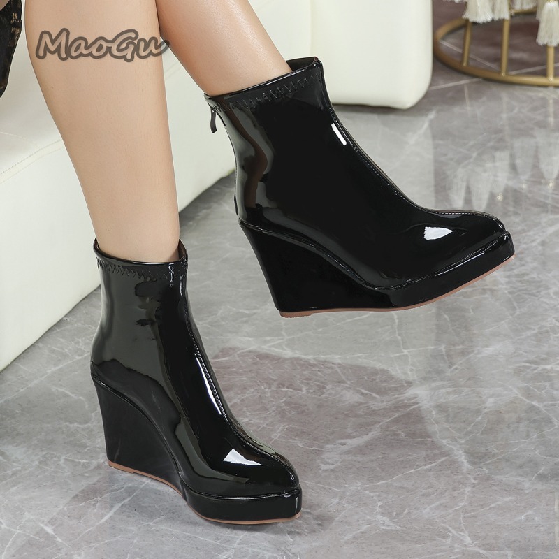 Stivaletti corti bordeaux in p - Block Heel Ankle Boots recensione e prezzo