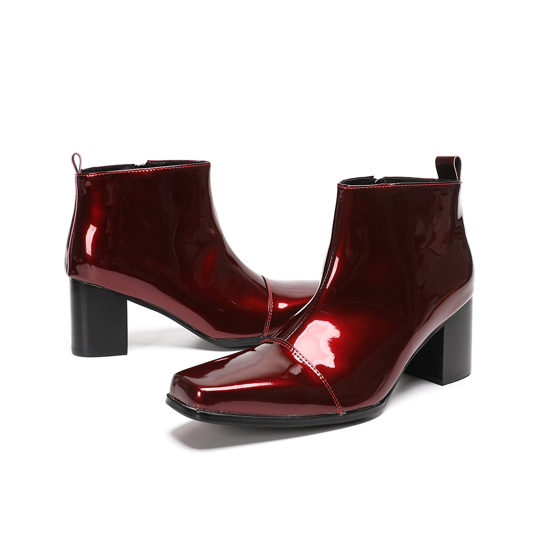 Stivaletti da uomo in vera pel - Block Heel Ankle Boots recensione e prezzo