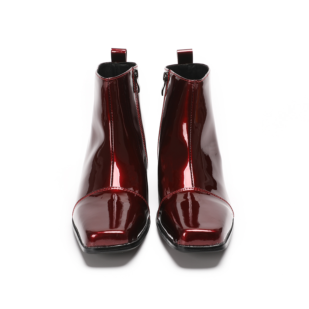 Stivaletti da uomo in vera pel - Block Heel Ankle Boots recensione e prezzo