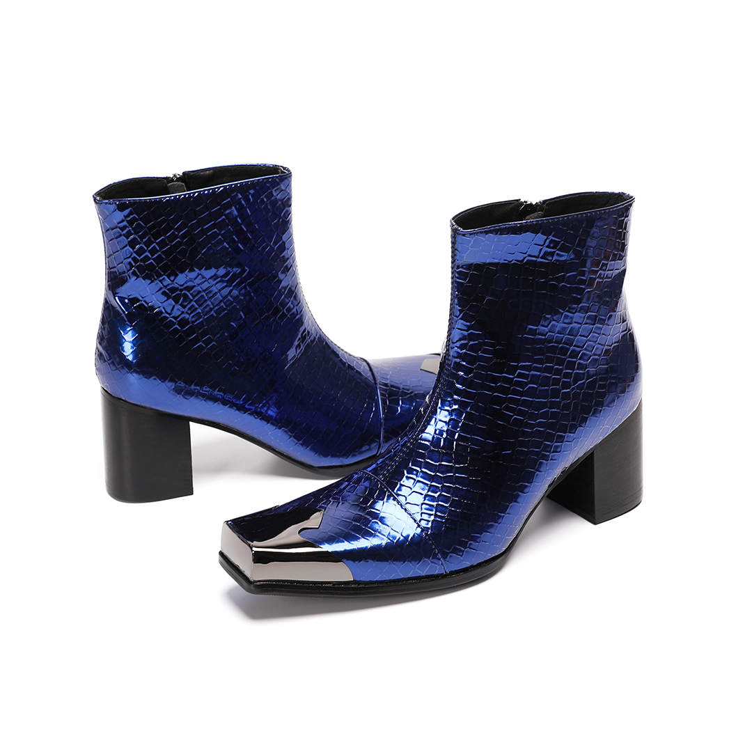 Stivali da uomo in vera pelle  - Block Heel Ankle Boots recensione e prezzo