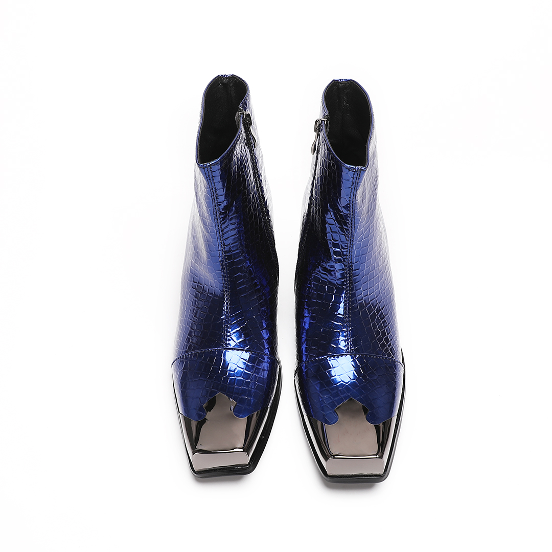 Stivali da uomo in vera pelle  - Block Heel Ankle Boots recensione e prezzo